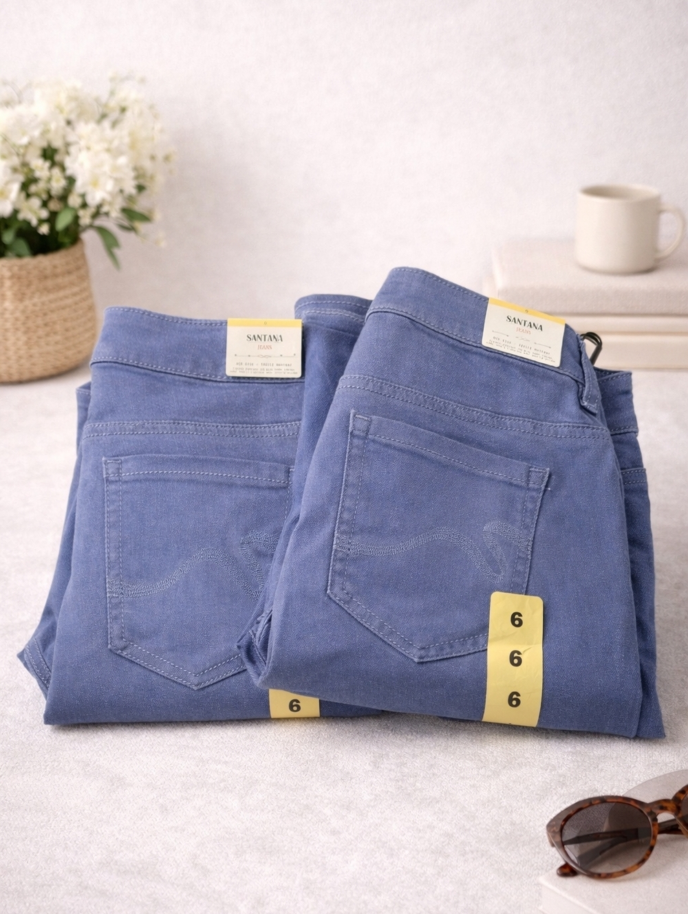 Bundle Of 2 Pairs Of Santana Jeans|Mid-Rise Stretch| 24” Inseam | Size 6 NWT